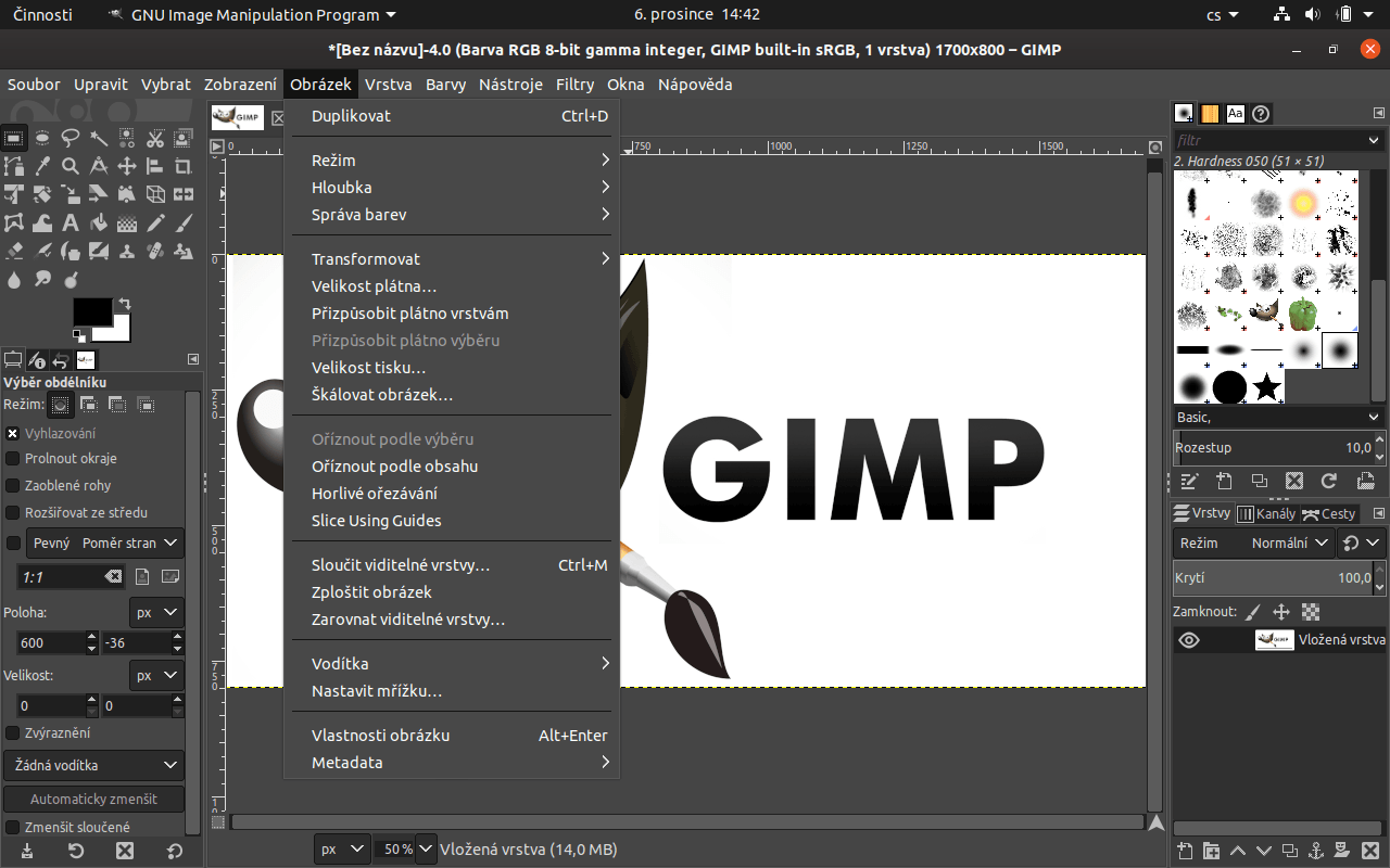 Gimp – menu