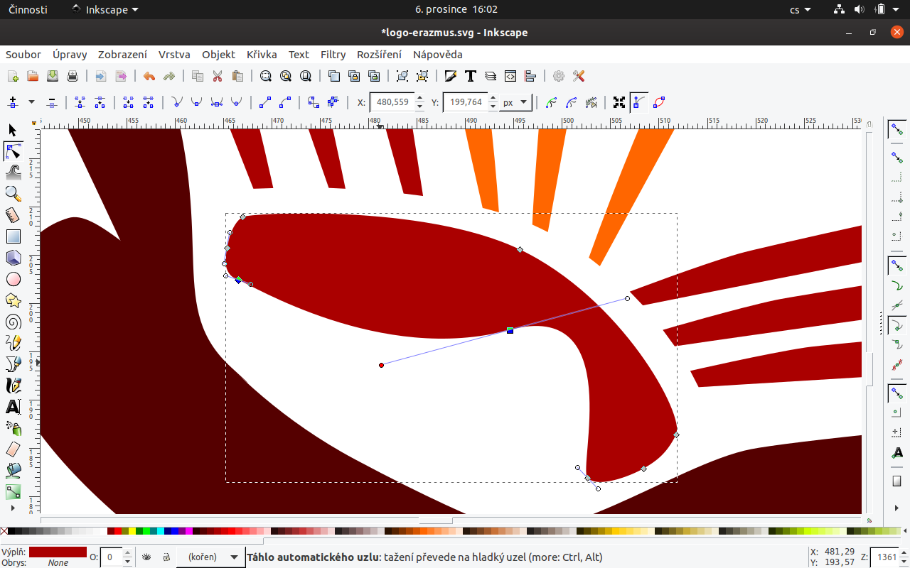 Inkscape editace křivky
